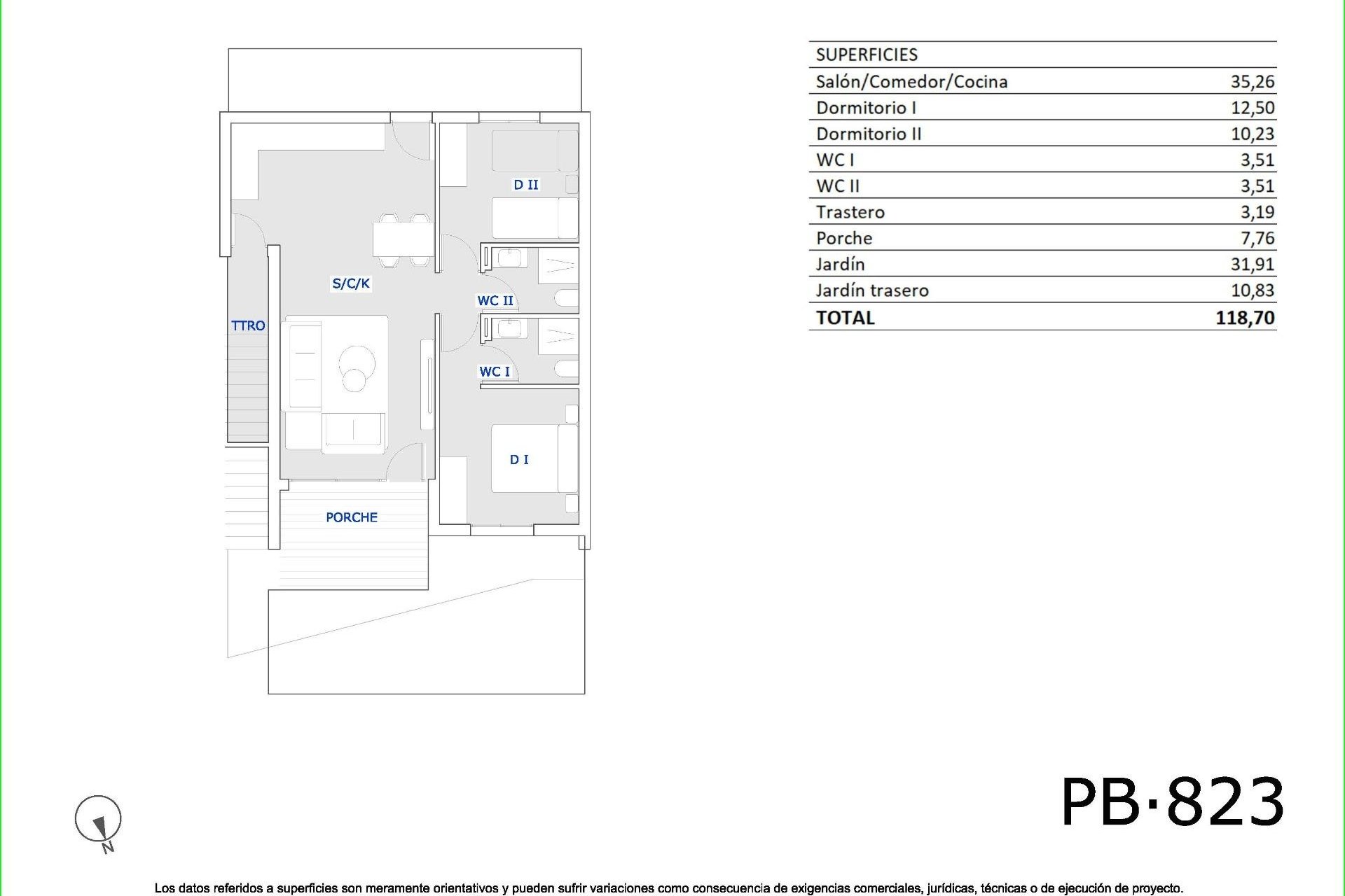 Nueva construcción - Ground Floor Bungalow - San Miguel de Salinas