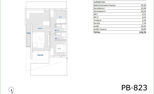Nueva construcción - Ground Floor Bungalow - San Miguel de Salinas
