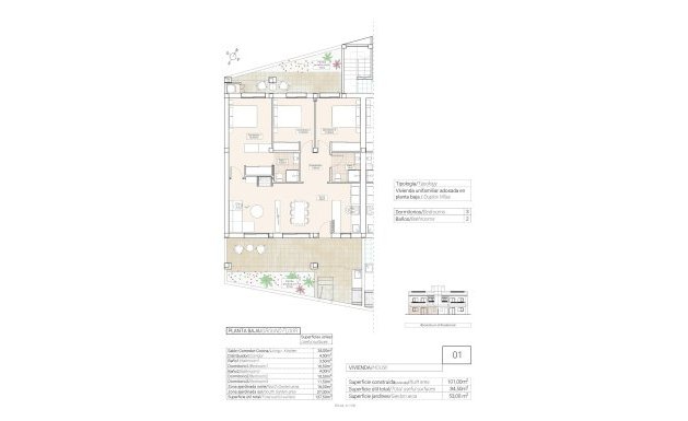 Nueva construcción - Ground Floor Bungalow - Hondón de las Nieves